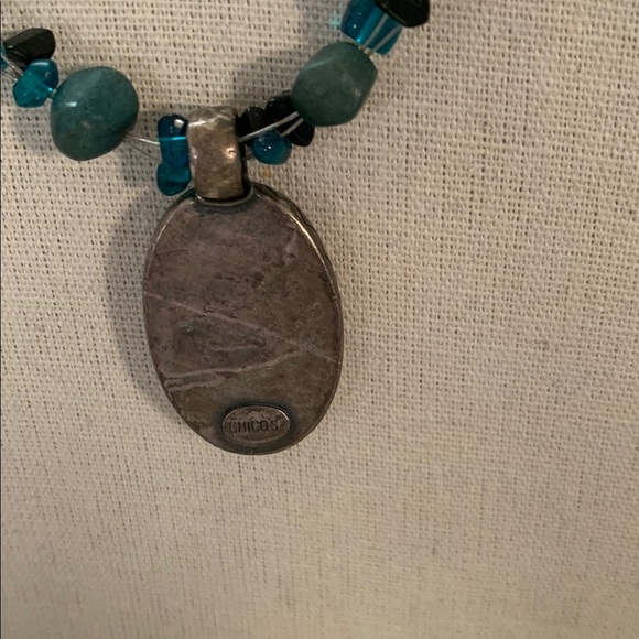 Vintage signed Chico’s Blue Beaded Necklace - Picture 4 of 5